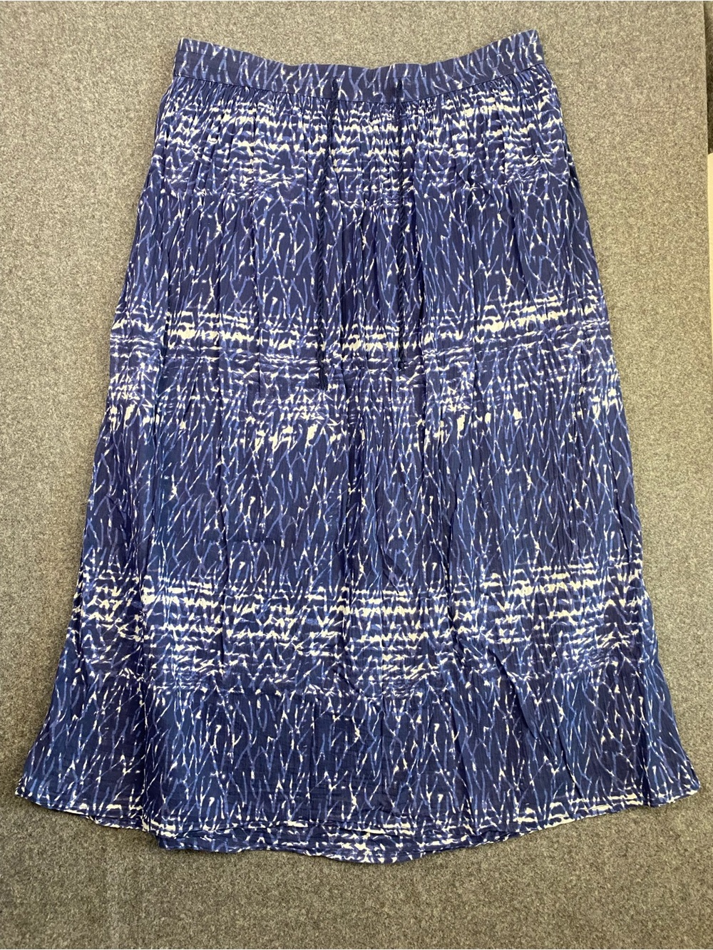 Abercrombie & Fitch Maxi Cotton Skirt S Blue White Ruffle Lightweight Coastal